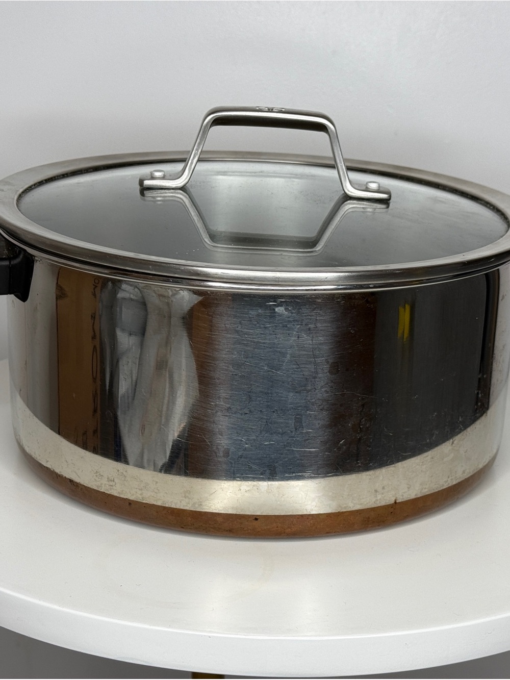 Vintage Revere Ware 1801 6 Qt Stock Pot Copper Bottom Clinton IL USA Stainless
